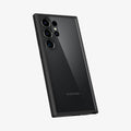 ACS07295 - Galaxy S24 Ultra Case Ultra Hybrid in Matte Black showing the back, partial side and bottom