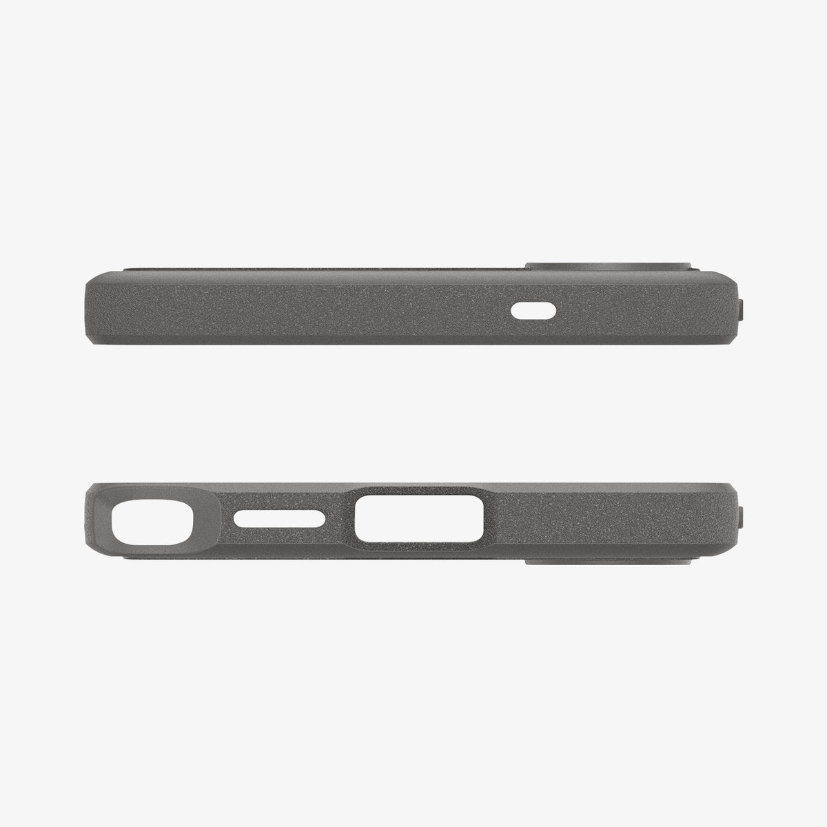 ACS08952 - Galaxy S25 Ultra Case Rugged Armor (MagFit) in Marble Gray showing the top and bottom