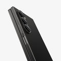 AGL07970 - Galaxy Z Fold 6 Optik Pro EZ Fit Lens Protector in Black showing the partial front and side of the lens camera installed on the camera lens, device showing partial back and sides