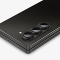 AGL07970 - Galaxy Z Fold 6 Optik Pro EZ Fit Lens Protector in Black showing the partial back zoomed in, lens installed on the camera lens