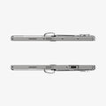 ACS07813 - Galaxy Z Fold 6 Case Ultra Hybrid Pro in Crystal Clear showing the top and bottom of 2 devices fully open facing each other