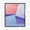 ACS08281 - Galaxy Z Flip 6 Case Ultra Hybrid Pro in Frost Navy Blue showing the front fully open