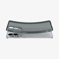 ACS09426 - Galaxy S25 Edge Case Liquid Crystal in Space Crystal showing the back, sides case slightly bent downward hovering above the case