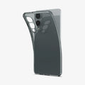 ACS09426 - Galaxy S25 Edge Case Liquid Crystal in Space Crystal showing the back and partial side while top part partially lifted from the device