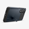 ACS10742 - Galaxy S26 Slim Armor (Mag Fit) in Metal Slate showing bottom of case with kickstand out
