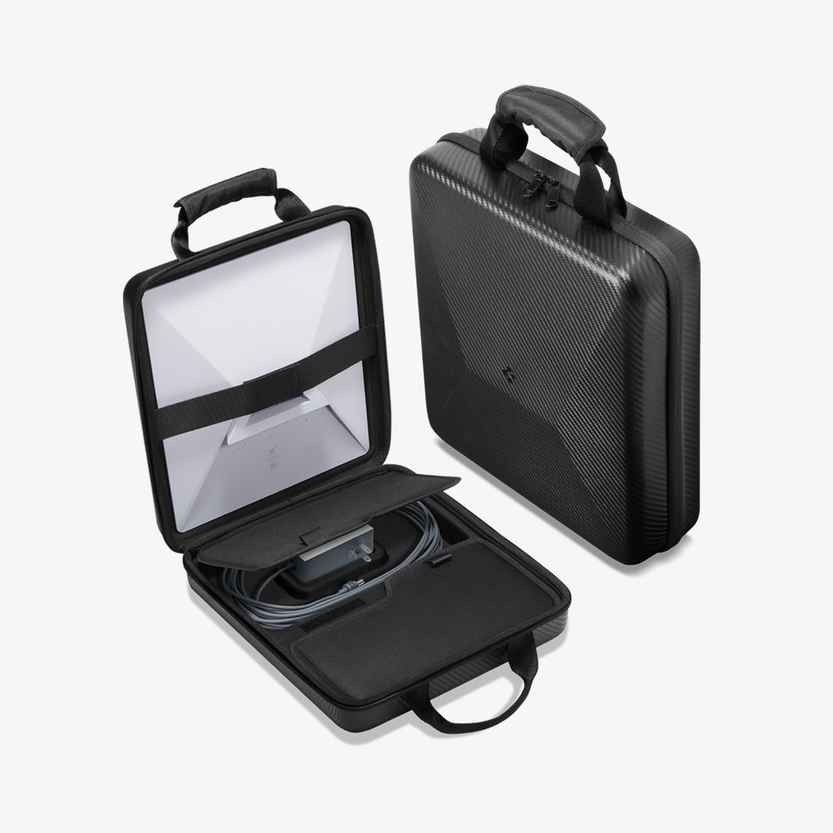 AFA09372 - Starlink Mini Carrying Case in black showing the front, side and inside