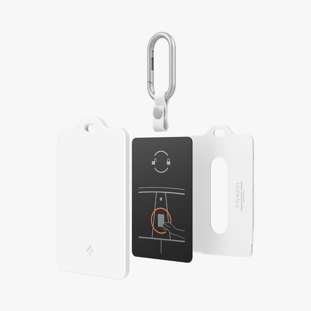ACP11404 - Tesla Key Card Holder | TO243 1 Pack in White showing the multiple layers of card holder