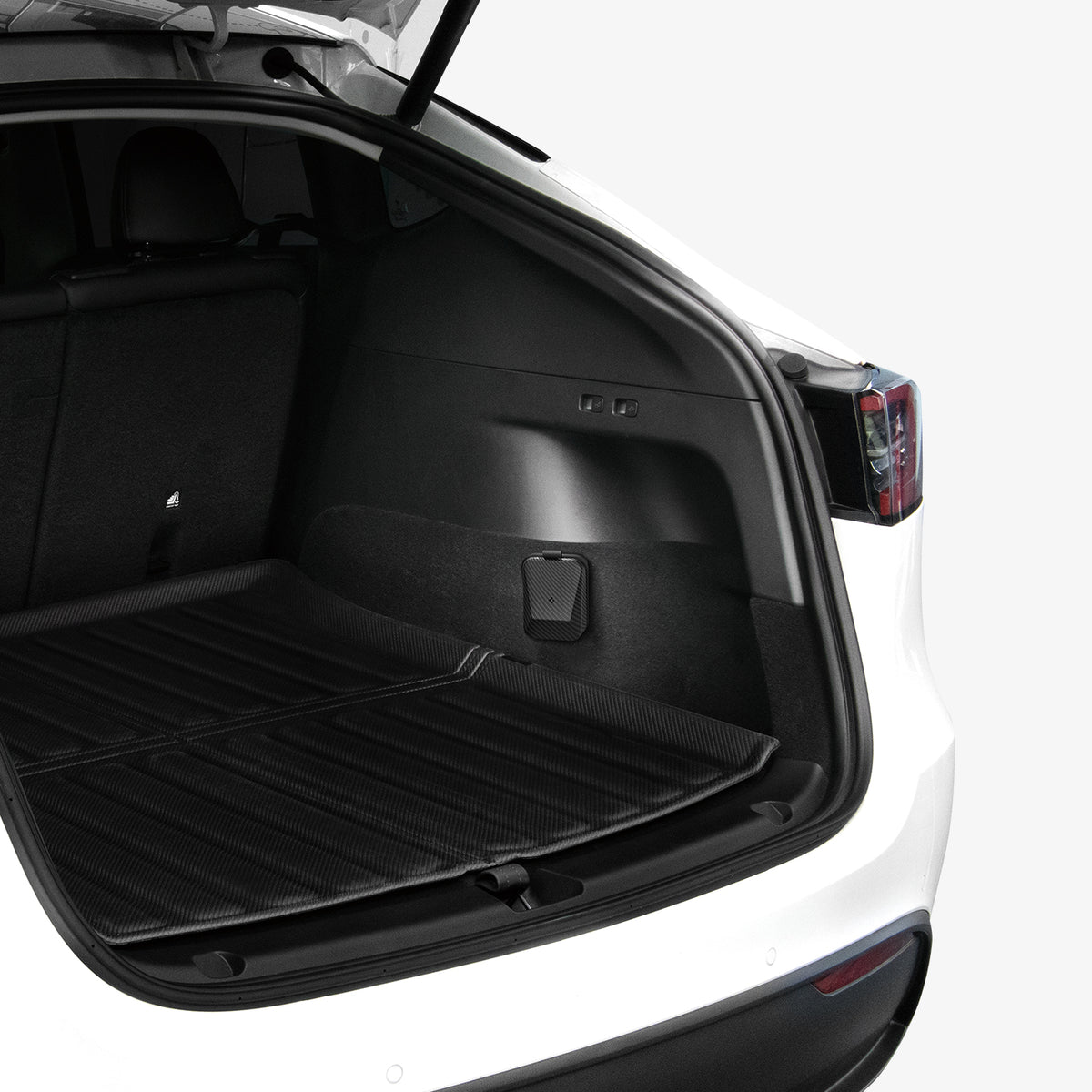 ACS09016 - Tesla SAE J1772 Charging Adapter Case TO254 in Black showing the adapter case installed inside a vehicle