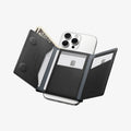 AFA09133 - MagSafe Card Holder Valentinus S (MagFit) in Black showing the inner front and sides attached at back of the device