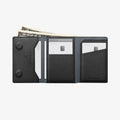 AFA09133 - MagSafe Card Holder Valentinus S (MagFit) in Black showing the inner with cards and paper bills inserted