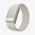 AMP10188 - WHOOP 5.0 fabric band starlight angled view featuring Spigen metal clasp textured woven exterior and ribbed interior for secure comfortable fit