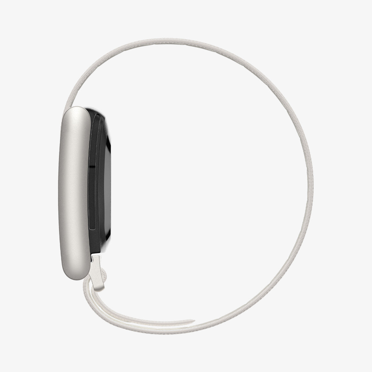 AMP10188 - WHOOP 5.0 fabric band starlight side profile showing slim sensor housing low profile fit and continuous adjustable strap for lightweight comfort