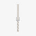 AMP10188 - WHOOP 5.0 fabric band starlight full length view showing adjustable strap design with woven exterior ribbed inner padding and Spigen metal clasp for secure fit