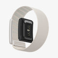 AMP10188 - WHOOP 5.0 fabric band starlight showing rear sensor view with adjustable woven nylon strap and metal buckle