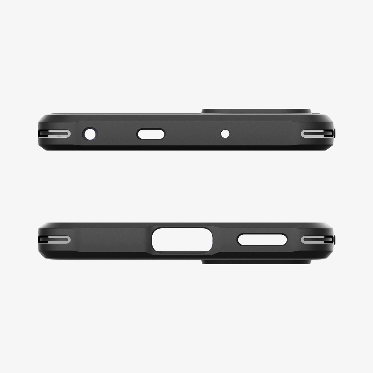 ACS04556 - Xiaomi 12 Lite Rugged Armor Case in Matte Black showing the top and bottom