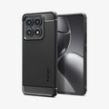 ACS08858 - Xiaomi 14T Pro Case Rugged Armor in Matte Black showing the back, partial front and sides