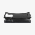 ACS08858 - Xiaomi 14T Pro Case Rugged Armor in Matte Black showing the back, partially bent while hovering above the device