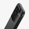 ACS08859 - Xiaomi 15 Case Rugged Armor in Matte Black showing the 
back and top, focused on camera zoomed in