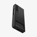 ACS05108 - Galaxy Z Fold 4 Series Slim Armor Slot Case in Black showing the back and partial side of a folded device with card slot