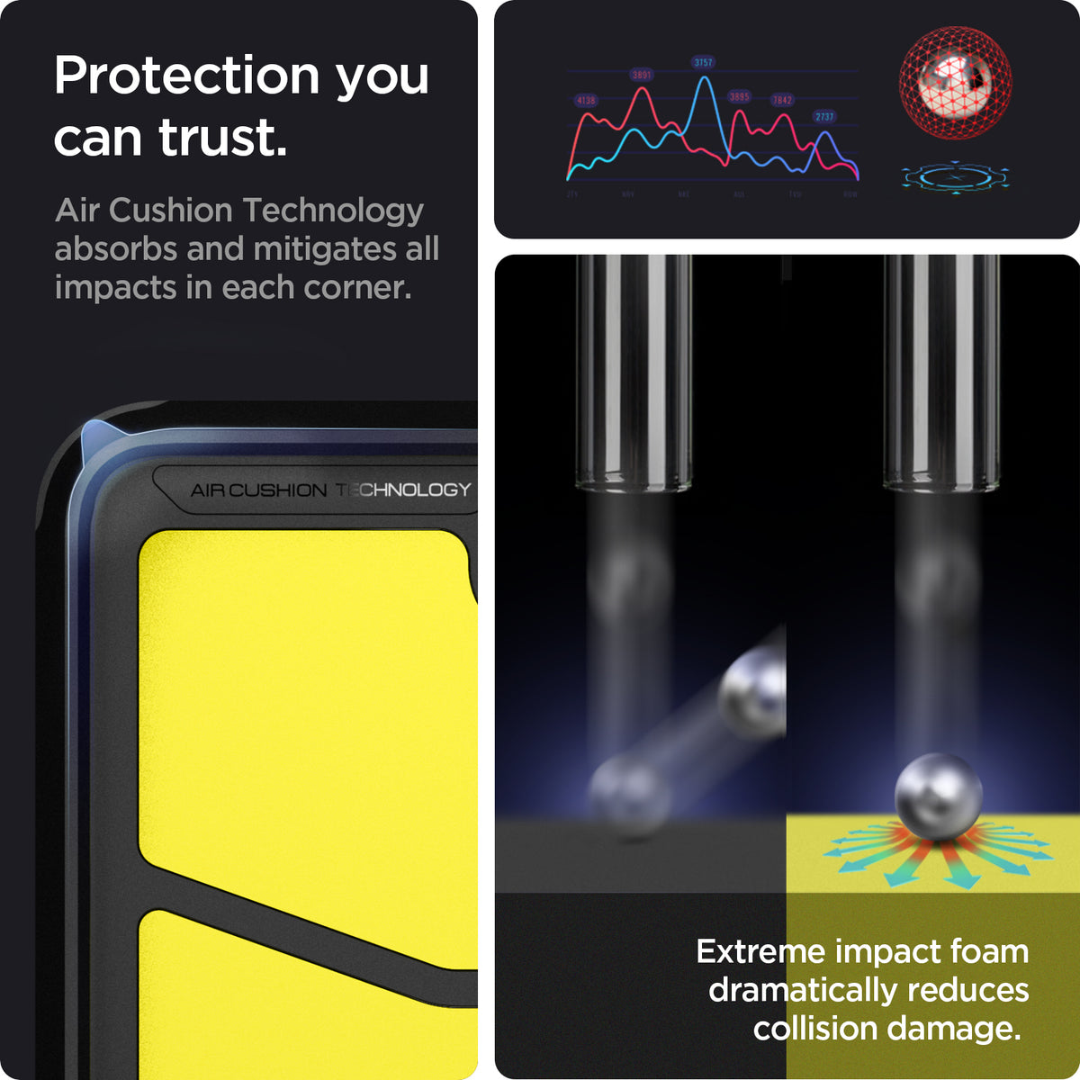 ACS03059 - Galaxy S21 FE Tough Armor Case in black protection you can trust. air cushion technology absorbs and mitigates all impacts in each corner.