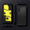 ACS03059 - Galaxy S21 FE Tough Armor Case in black  showing back and front of phone case.