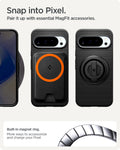 ACS09718 - Pixel 10 Pro XL Case Liquid Air (MagFit) in matte black showing the built in magnet ring. More ways to accessorize and charge your pixel. Snap into Pixel. Pair it up with essential MagFit accessories.