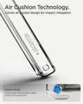 ACS09715  - Pixel 10 / Pixel 10 Pro Case Ultra Hybrid in crystal clear showing the air cushion technology. Corner air pocket design for impact mitigation. Impact tested to guard your phone from daily drops and scratches