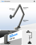 AMP09694 - Phone OneTap Clamp (MagFit) in Space Gray showing  size imformation