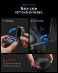 ACS11202 - Galaxy Buds 4 Series - Lock Fit in Matte Black showing removal guide. easy case removal process