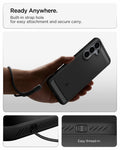 ACS11639 - Galaxy S26 FE Rugged Armor built in strap hole with easy thread in design for secure and convenient carrying
