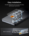 AGL11094 - Galaxy S26 Optik EZ Fit Lens Pro Protector showing the easy to install. Includes alignment tray for quick and easy guided glass application