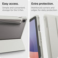 ACS09533 - Galaxy Tab S10 FE Case Ultra Hybrid Pro in Gray showing the easy access. Simple and convenient storage for the S Pen. Extra protection. Reinforced corners and edges for daily protection