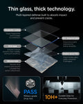 AGL11759 - Galaxy Z Fold 8 GLAS.tR EZ Fit Pro showing a diagram of the glass's multi-layered protective structure and military-grade drop test
