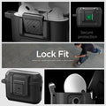 ACS05485 - Apple AirPods Pro 2 Case Lock Fit in matte black showing different angles. Secure protection