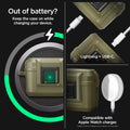 ACS05911 - Apple AirPods Pro 2 Case Lock Fit in vintage khaki showing keep the case on while charging your device. Lightning + USB-C compatible with Apple Watch charger