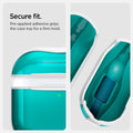 ACS08644 - AirPods 4 Pro / AirPods 4 Classic C1 in Bondi Blue showing the secure fit. Pre-applied adhesive grips the case top for a firm hold