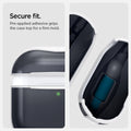 ACS08645 - AirPods 4 Pro / AirPods 4 Classic C1 in Graphite showing the secure fit. Pre-applied adhesive grips the case top for a firm hold