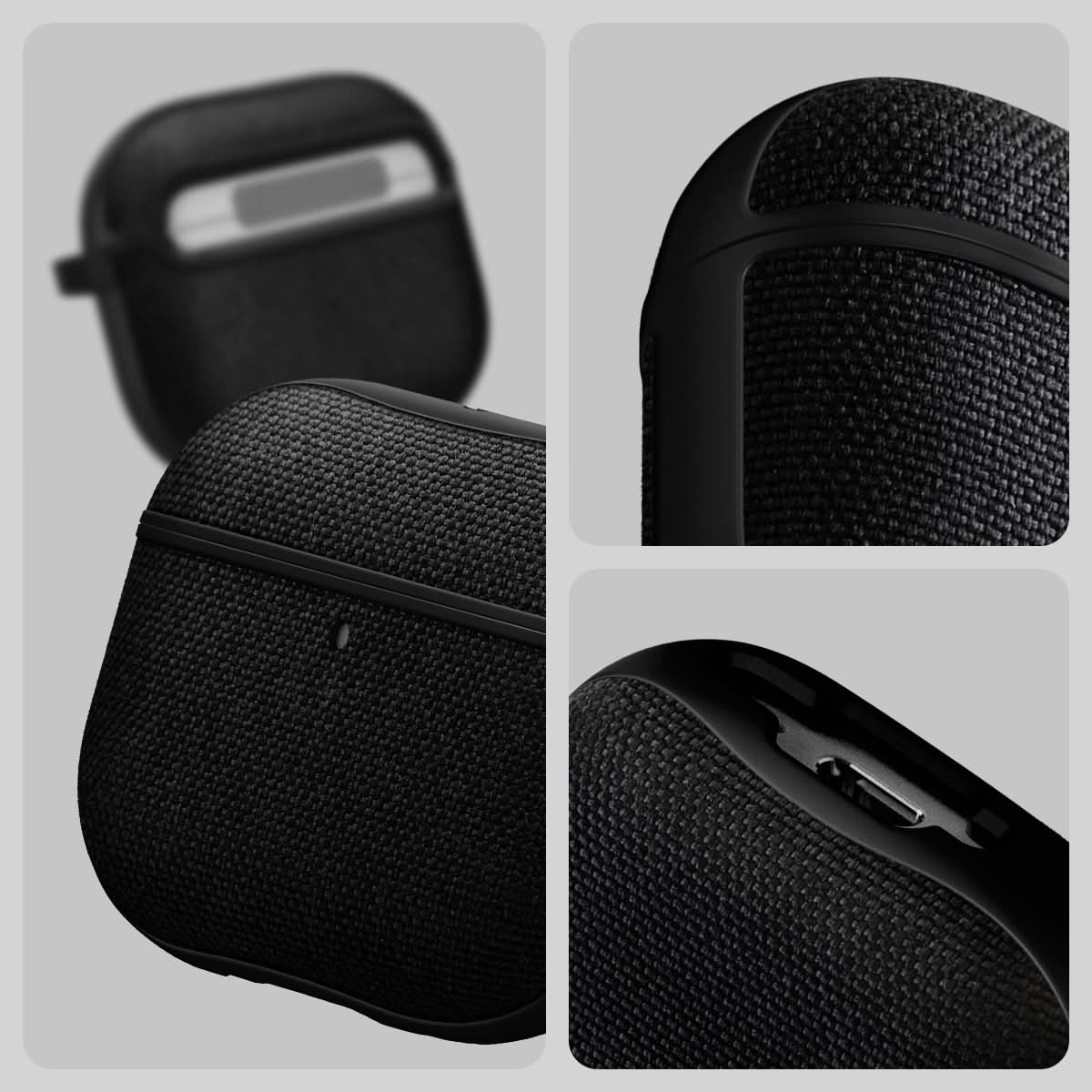 ACS08648 - AirPods 4 Pro / AirPods 4 Case Urban Fit in Black showing the different angles