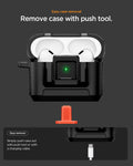 ACS09825 - AirPods Pro 3 Lock Fit in Matte Black showing easy case removal. push case out with cable