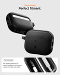 ACS09826 - AirPods Pro 3 Spigen Vault in Matte Black showing precise cutouts. perfect fitment