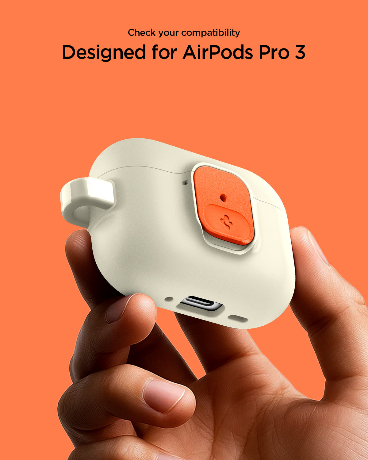 ACS10134 - AirPods Pro 3 Nano Pop in Orange Beige showing check your compatibility. Designed for airpods pro 3