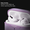 ASD00574 - AirPods Pro Case Urban Fit in Purple showing the easy access. Bottom half slides up when opening the case