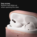 ASD00575 - Apple AirPods Pro Case Urban Fit in rose gold showing the easy access. Bottom half slides up when opening the case