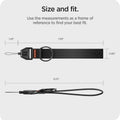 ASD05860 - AirPods Series Lanyard + Keychain in black showing the size and fit, use the measurements as a frame of reference to find your best fit L(7.59