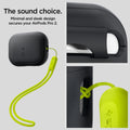 ACS05810 - Apple AirPods Pro 2 Case Silicone Fit + green strap showing the sound choice. Minimal and sleek design secures your AirPods Pro 2