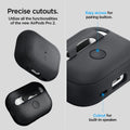 ACS05810 - Apple AirPods Pro 2 Case Silicone Fit + green strap showing the precise cutouts. Utilize all the functionalities of the new AirPods Pro 2 with easy access for pairing button and cutout for built-in speaker