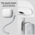 ACS05811 - Apple AirPods Pro 2 Case Silicone Fit + strap in white showing the sound choice. Minimal and sleek design secures your AirPods Pro 2