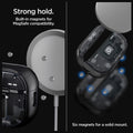 ACS05593 - AirPods Series Ultra Hybrid Zero One (MagFit) Case in zero one showing the strong hold. Built-in magnets for MagSafe compatibility. It has six magnets for a solid mount