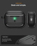 ACS09822 - AirPods Pro 3 Rugged Armor in Matte Black showing stealth mode. Sleek and simple. jam packed with leek modern style, protecting your airpods