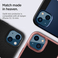 AGL04037 - iPhone 13 Mini / iPhone 13 Optik Lens Protector in blue showing match made in heaven. Optik lens protectors is compatible with all spigen iPhone 13 and 13 mini max cases.